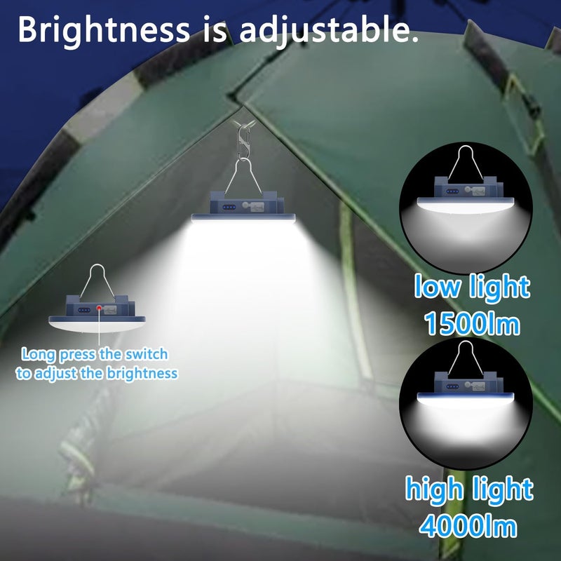 TeiNewBy 6 inch Rechargeable Camping Light 4000LM 16500mAh up to 10-60 Hours Running, 5 Light Modes,LED Camping Lantern Portable,Magnetic Base for Hurricane Emergency, Outdoor, Hiking, Home and Car - Image 5